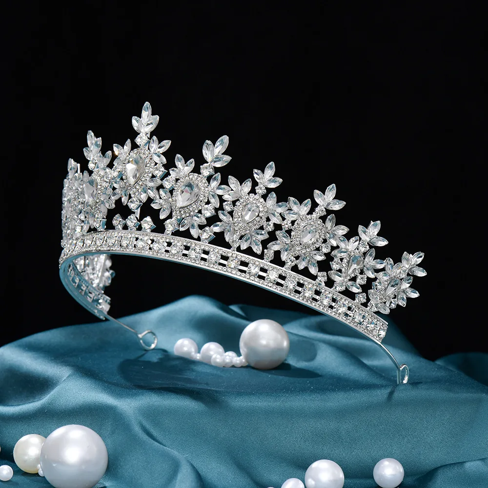 New Bling Wedding Crown Diadem Tiara With Zirconia Crystal Elegant Woman Tiaras and Crowns For Pageant Party