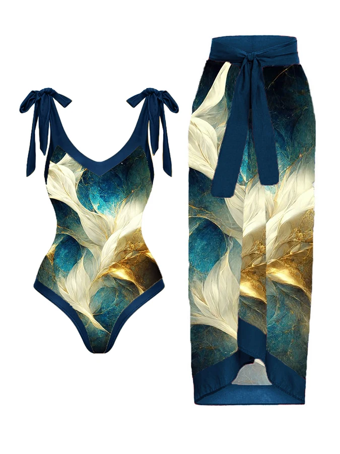 

Art Print One Piece Swimsuit and Cover Up