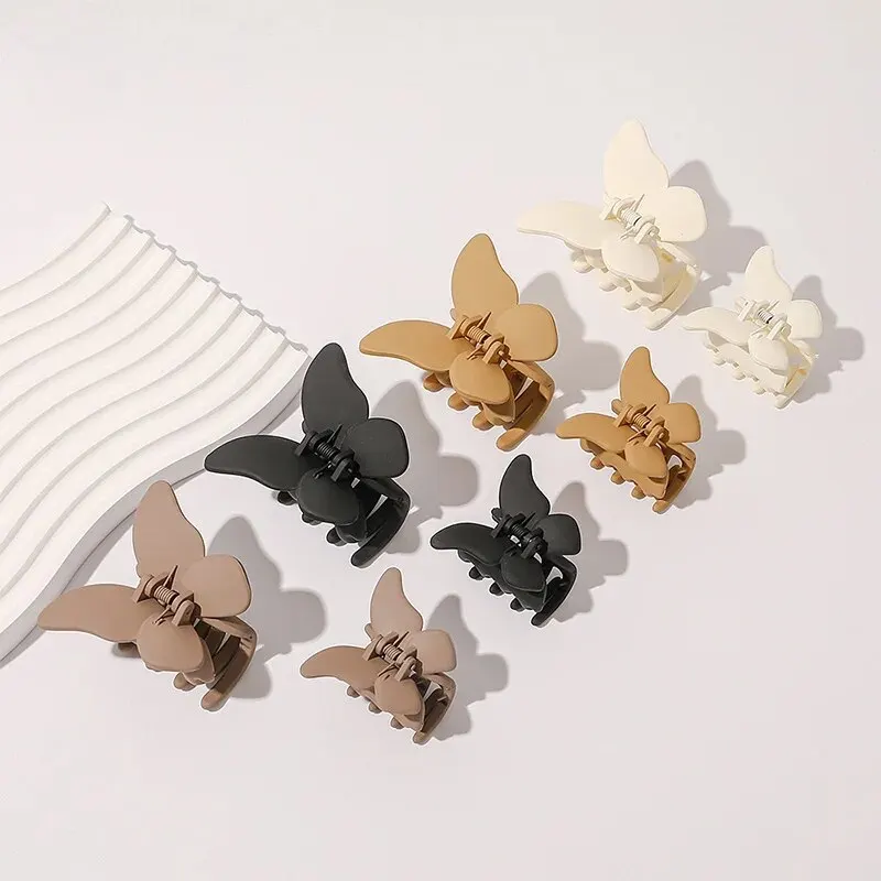 Зажим для волос с изображением бабочки белый матовый зажим задней поверхностью