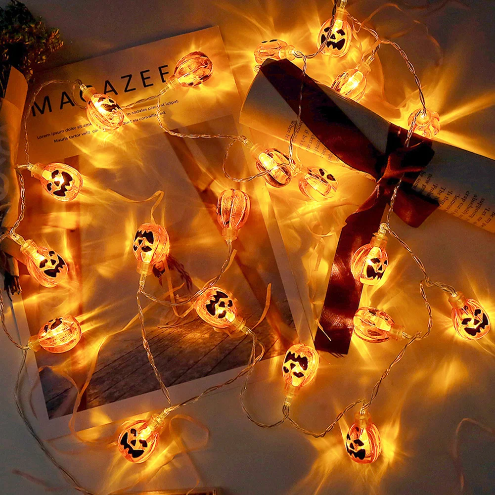 

2M 20 LED Halloween Pumpkin String Lights Holiday Lights Lantern Lamp Home Party Christmas Decors Scary