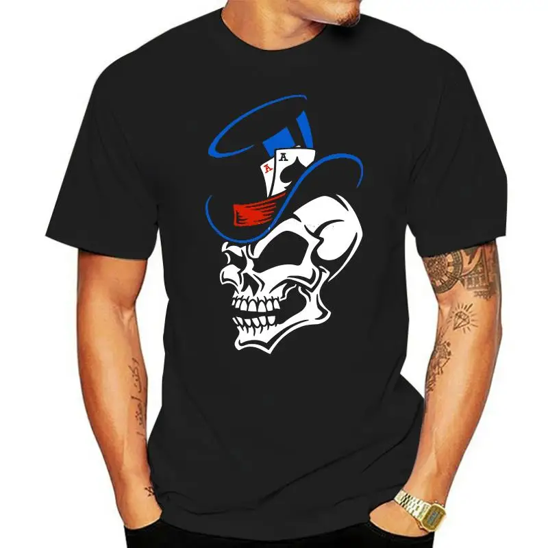 

Sports man's T shirt 2022 Fashion Summer Style Skull With Poker Cards Hate Great Gifts Men Tee Men's Cool Short Sleeve T Shirt