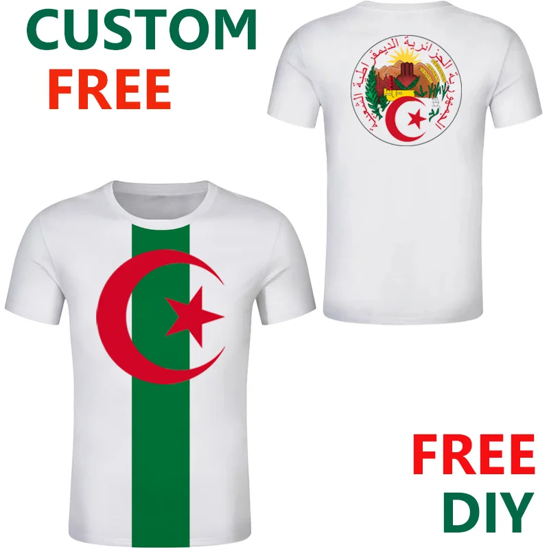 

Algeria Men T Shirt Custom Rugby Festival Tshirt Arabic Algerie Flag Print Text French Algeria Jersey Children Tee Young Top