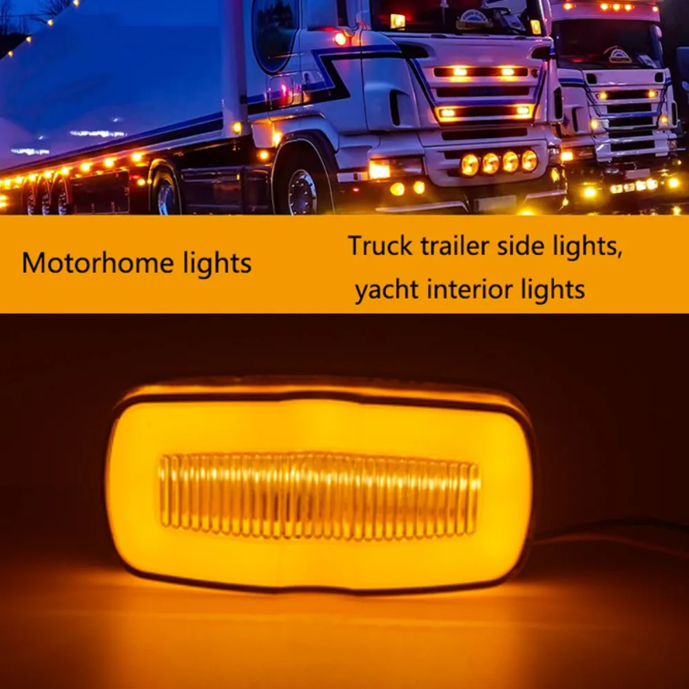 

28Led Truck Side Light Guide Car Square Side Lamp 12-24V Red Yellow And White