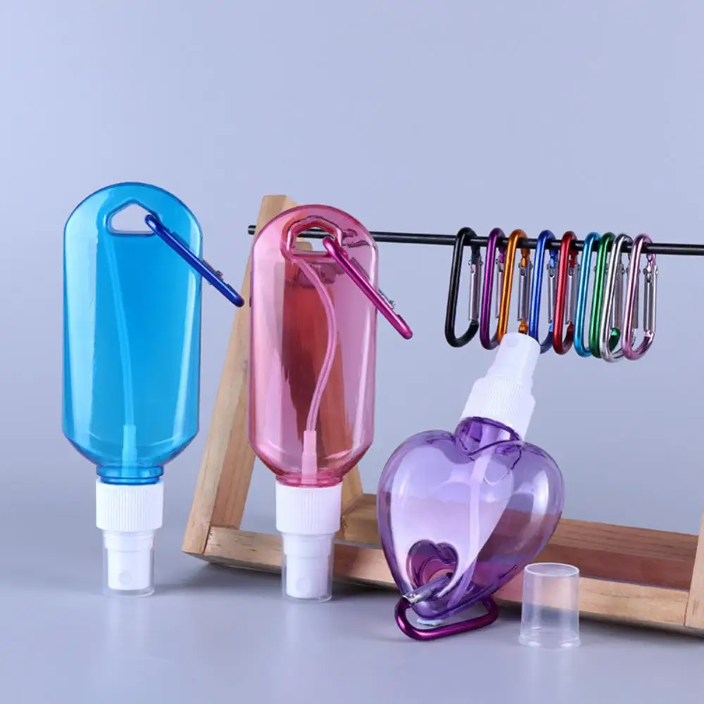 

Empty Hand Sanitizer Empty Holder Hook Plastic Mini Convenient Keychain Spray Bottle 50ml/60ml Alcohol Spray Bottle