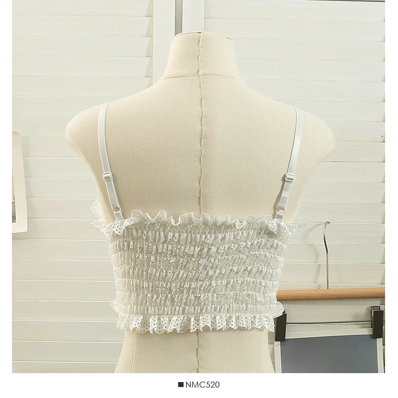 Женские летние сексуальные кружевные топы на бретелях с подушечкой для