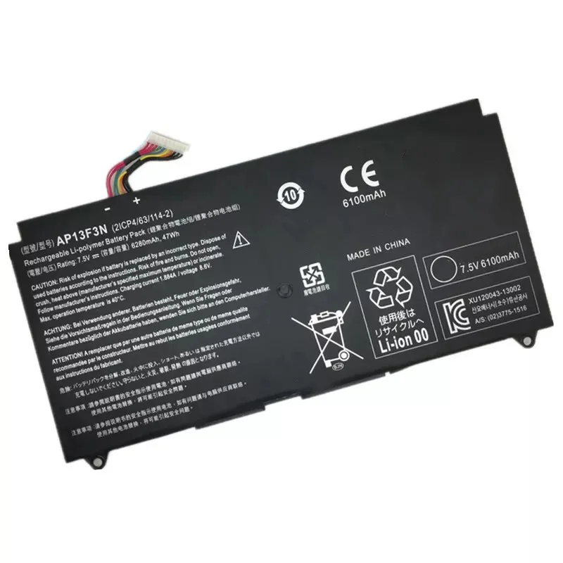 7xinbox AP13F3N 7 5 V 6280mAh 47Wh Аккумулятор для ноутбука Acer Aspire S7-392 серия Ultrabook 2ICP4/63/114-2
