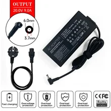 20V 9A 180W 6.0*3.7MM Charger ADP-180TB H Laptop AC Adapter For Asus ROG Zephyrus G14 G15 GA401IV GA502DU TUF505DU FX506L A17