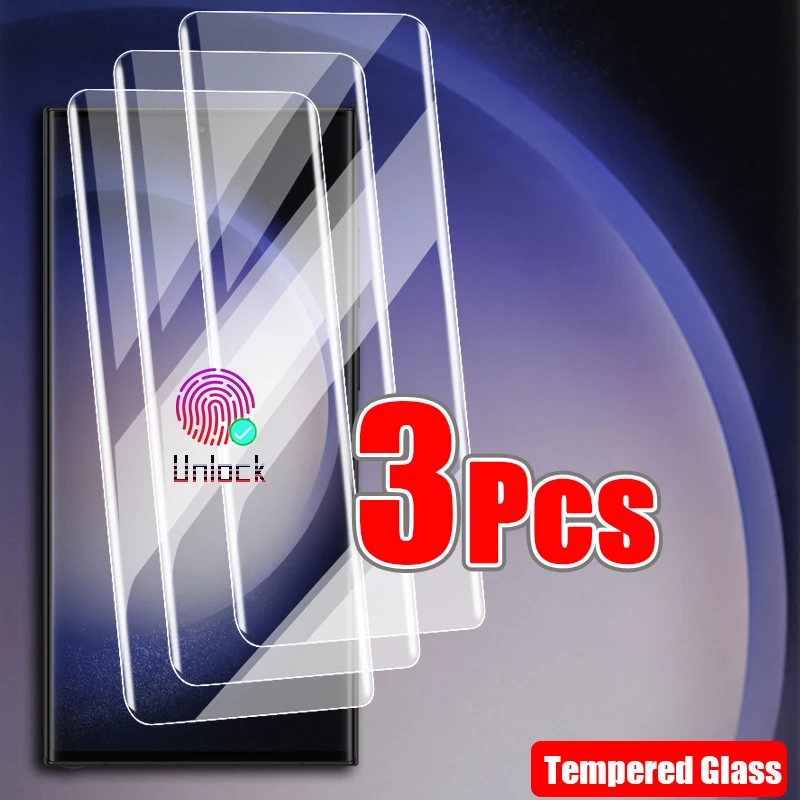 

3PCS Full Cove Tempered Glassr For Samsung Galaxy S23 S22 S21 S20 Fe Plus Ultra Protector Screen