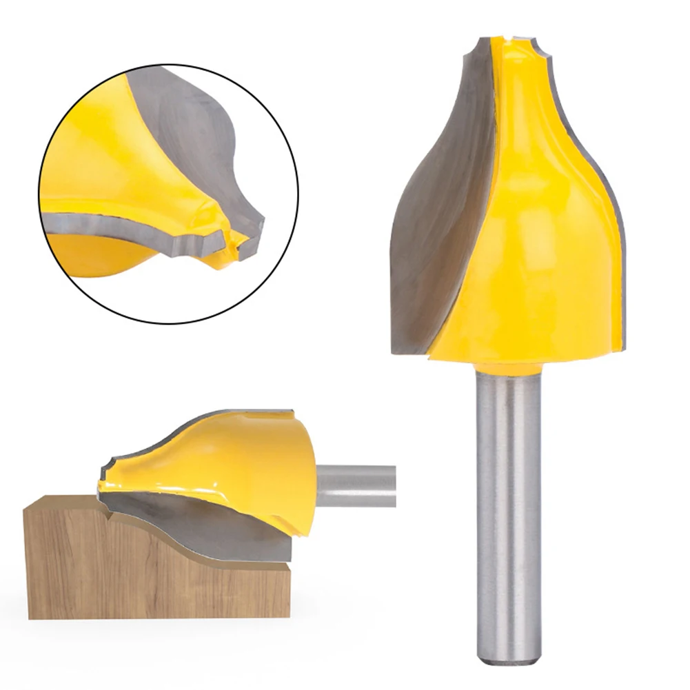 

1pcs Router Bit Power Tools Milling Cutter Router Bit Woodworking Tool Yellow + Silver 8mm Shank Concave Radius