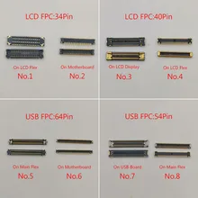 USB 충전기 충전 포트 FPC 커넥터 온보드, 삼성 갤럭시 A50, A505, A505F, FN/DS LCD 스크린 플렉스, 64, 54, 40, 34 핀, 5-10 개