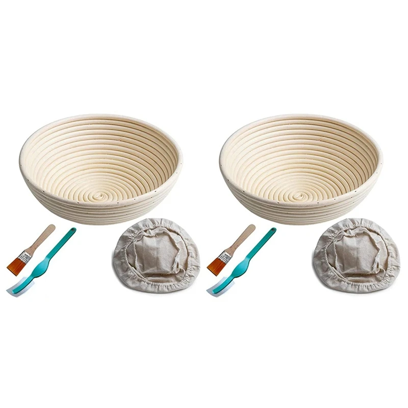 

8X Banneton Bread Proofing Basket By Caesar Bread, 10 Inch Round Sourdough Set, Beginners & Professional Bakers