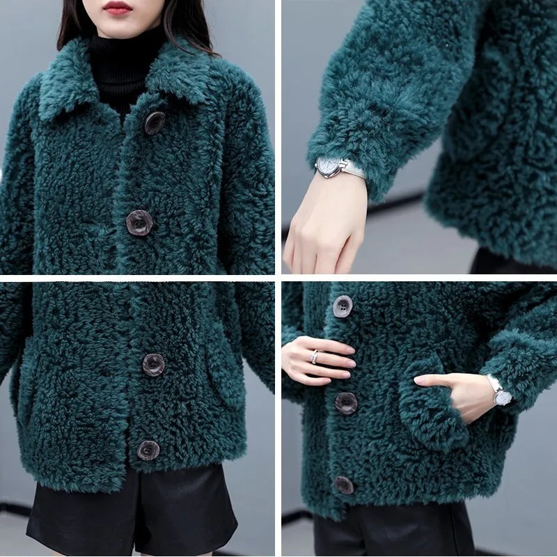 Autumn Winter Thicken Warm Teddy Fur Jacket Coat Women Casual Fashion Lamb Faux Fur Overcoat Fluffy Cozy Loose Outerwear New