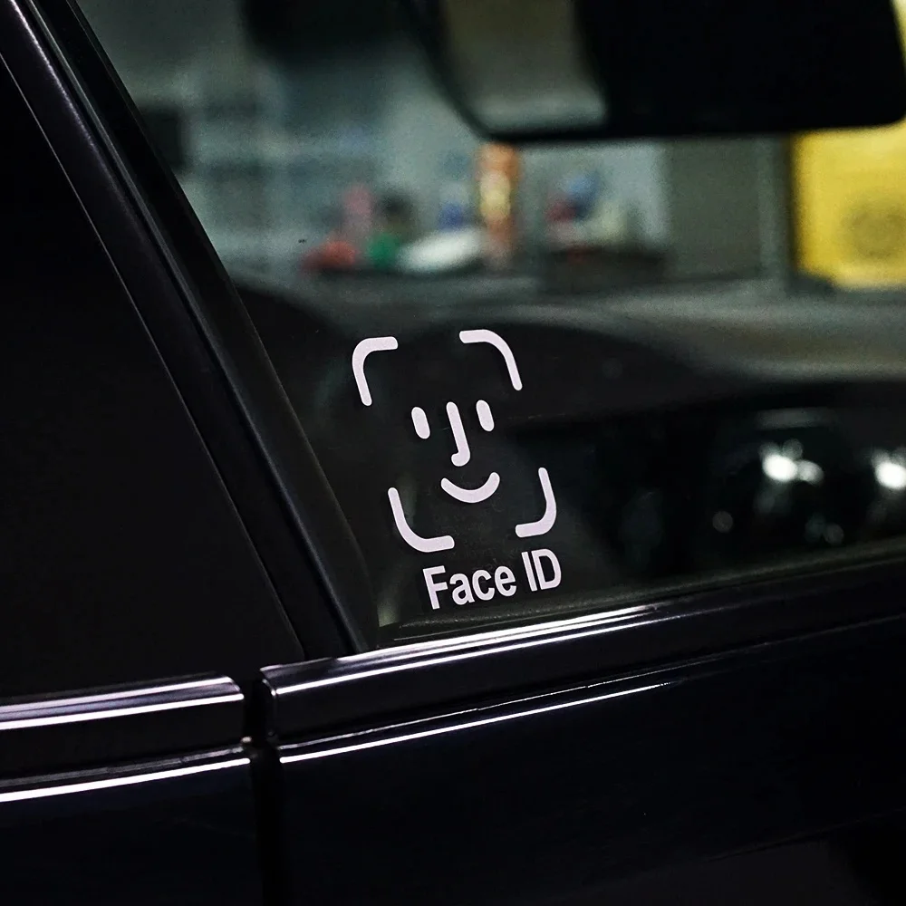 Фото Универсальная наклейка на автомобиль с эффектом Face ID, водонепроницаемая виниловая наклейка на окно, крышку топливного бака, бампер, багажник, внешние детали автомобиля, 1 шт. №1
