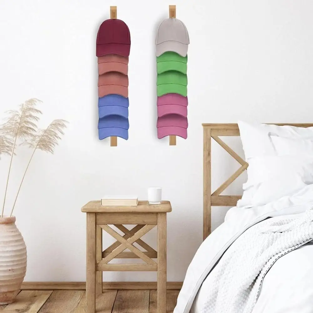 Деревянная вешалка для бейсболок Компактный органайзер Держатель бейсбольных