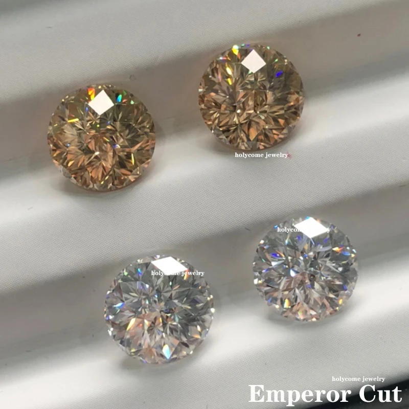 

5mm-12mm White D Color VVS1 Excellent Emperor Cut Round Moissanite Stone Pass Diamond Test Positive With GRA Certificate