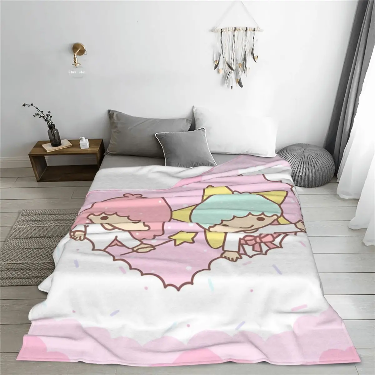 Одеяло Little Twin Stars для путешествий офиса фланелевое одеяло улицы супер теплое