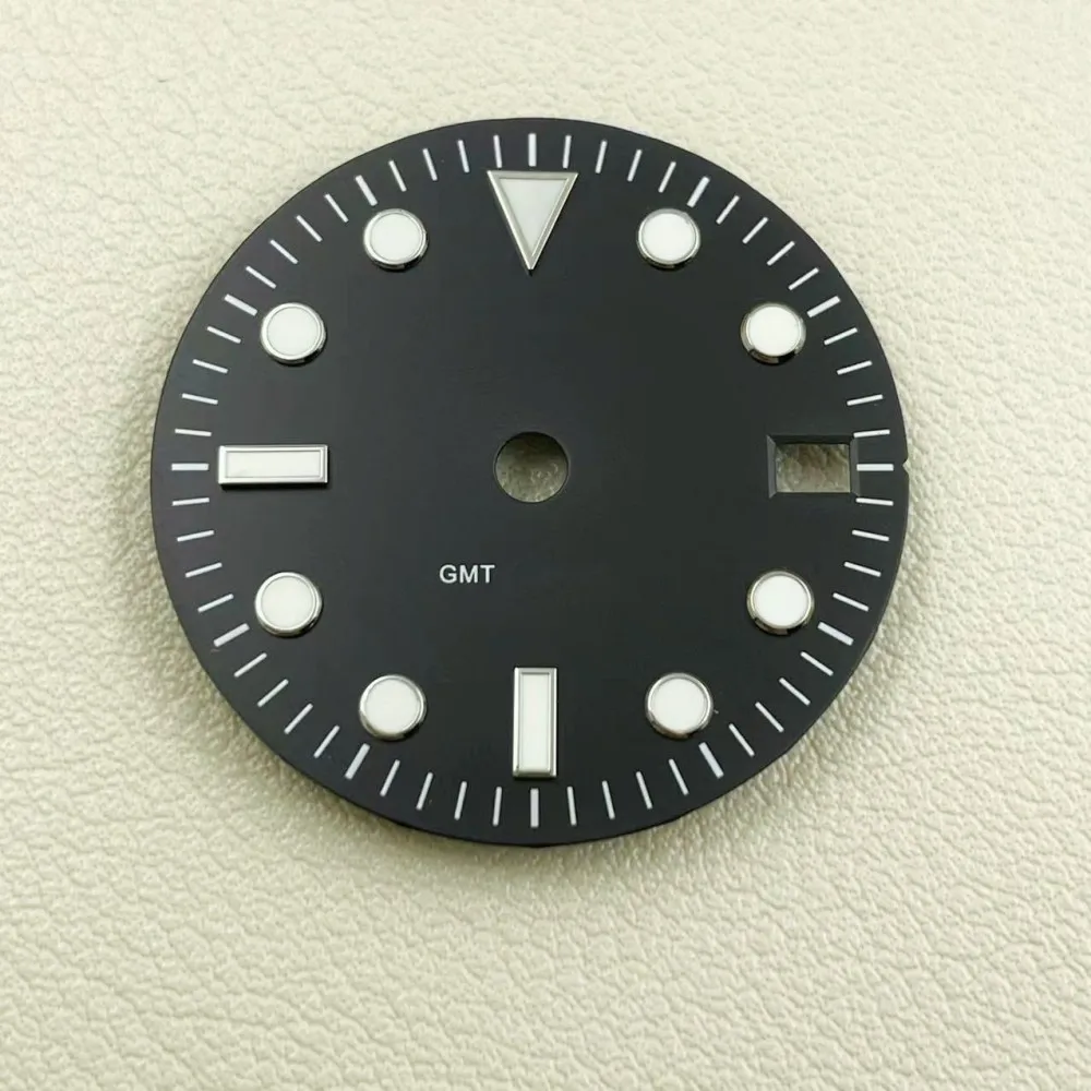 Watch accessories NH34movement literal green luminous mechanical watch NH35 dial diameter 28.5mm