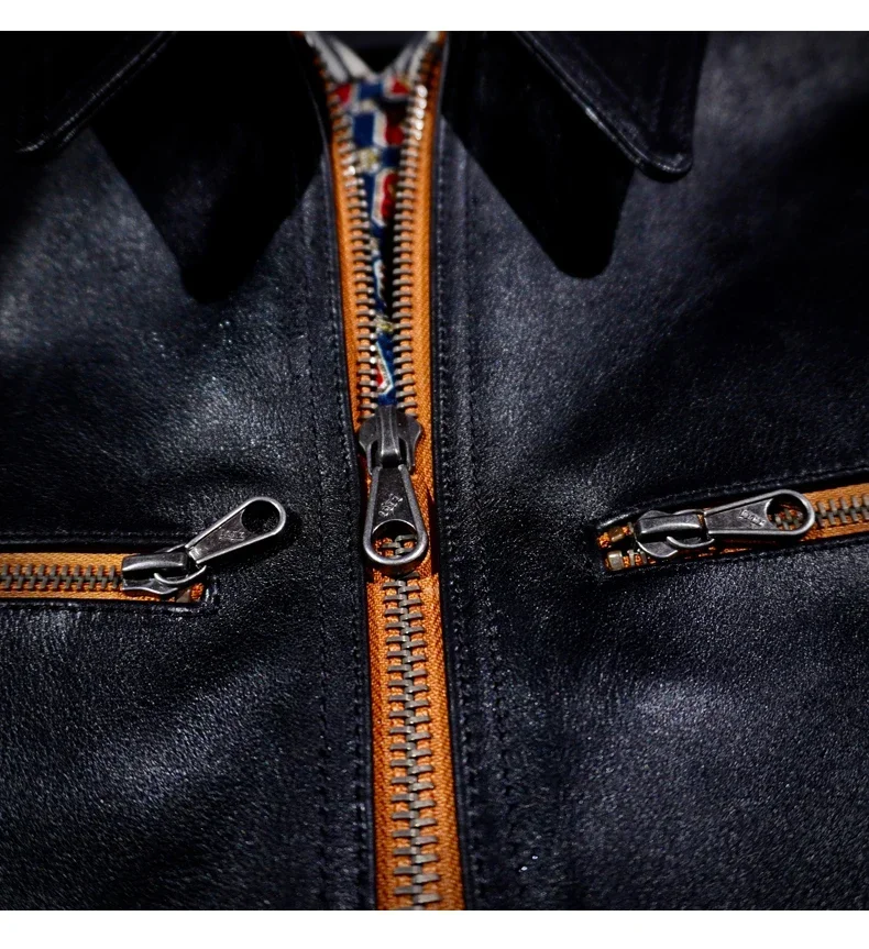 Классическое кожаное пальто Blunt Razor Hartmann Oil Wax растительного дубления для мужчин