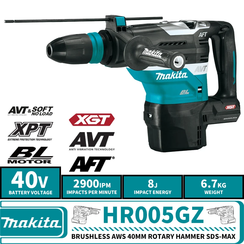 

Makita HR005GZ бесщеточный беспроводной роторный молоток AWS 40 мм SDS-Max XGT 40 в литиевый Электроинструмент 8J 2900IPM
