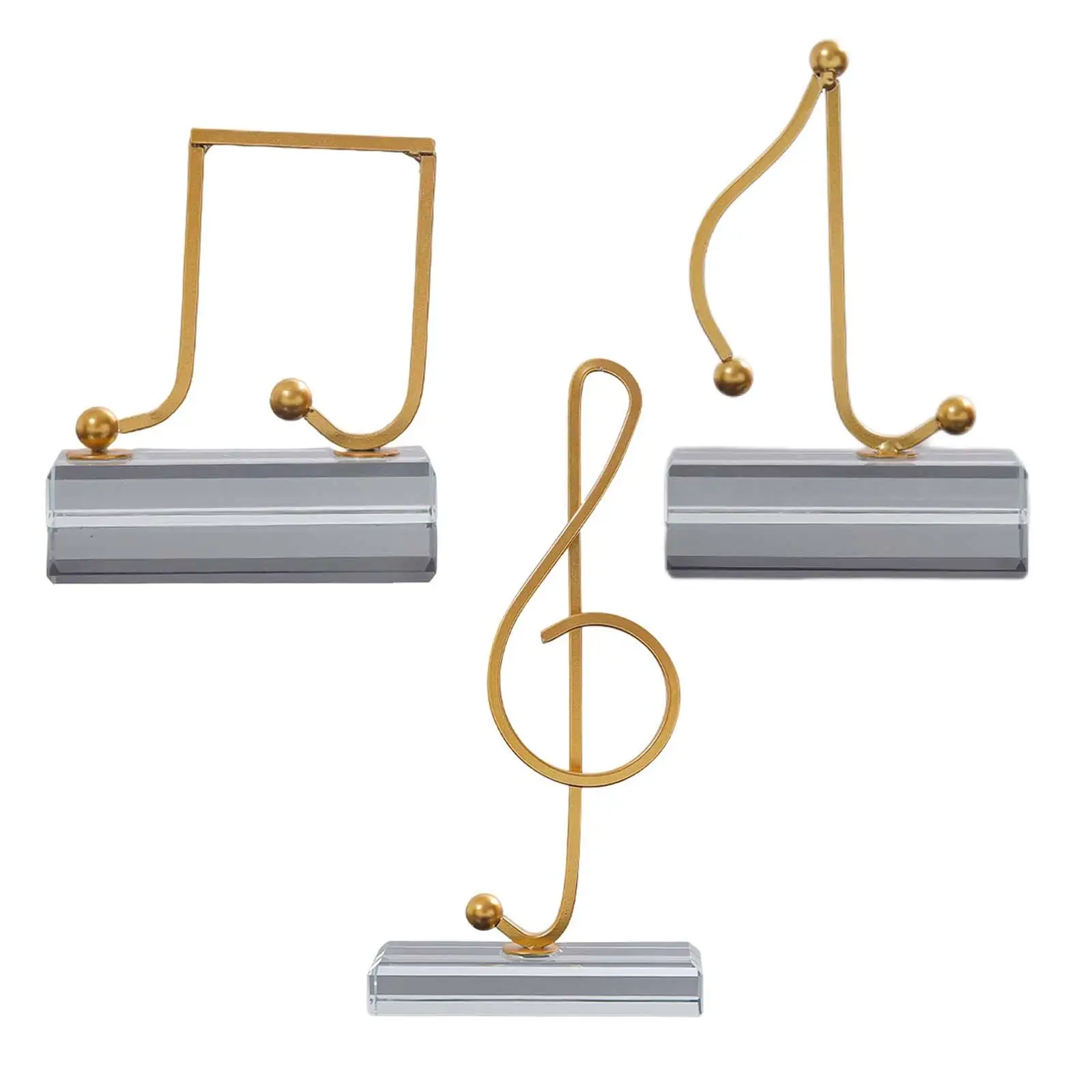 

Music Note Figurines Metal Statues Musical Sculpture Iron Crafts for Living