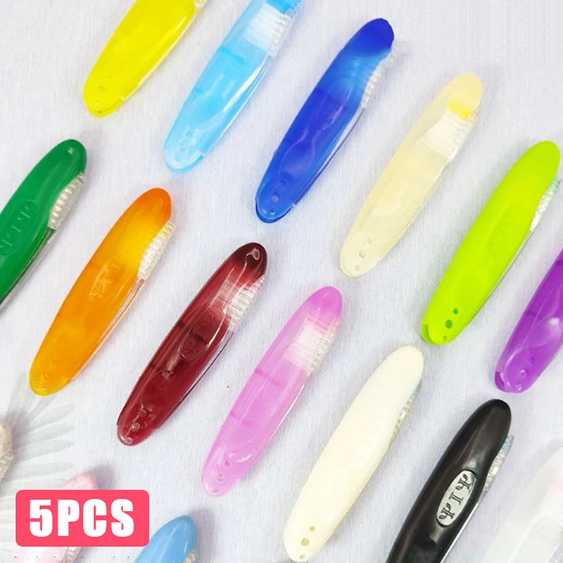 Складная зубная щетка 5 шт. портативная Мягкая с бамбуковым углем ультра дорожная