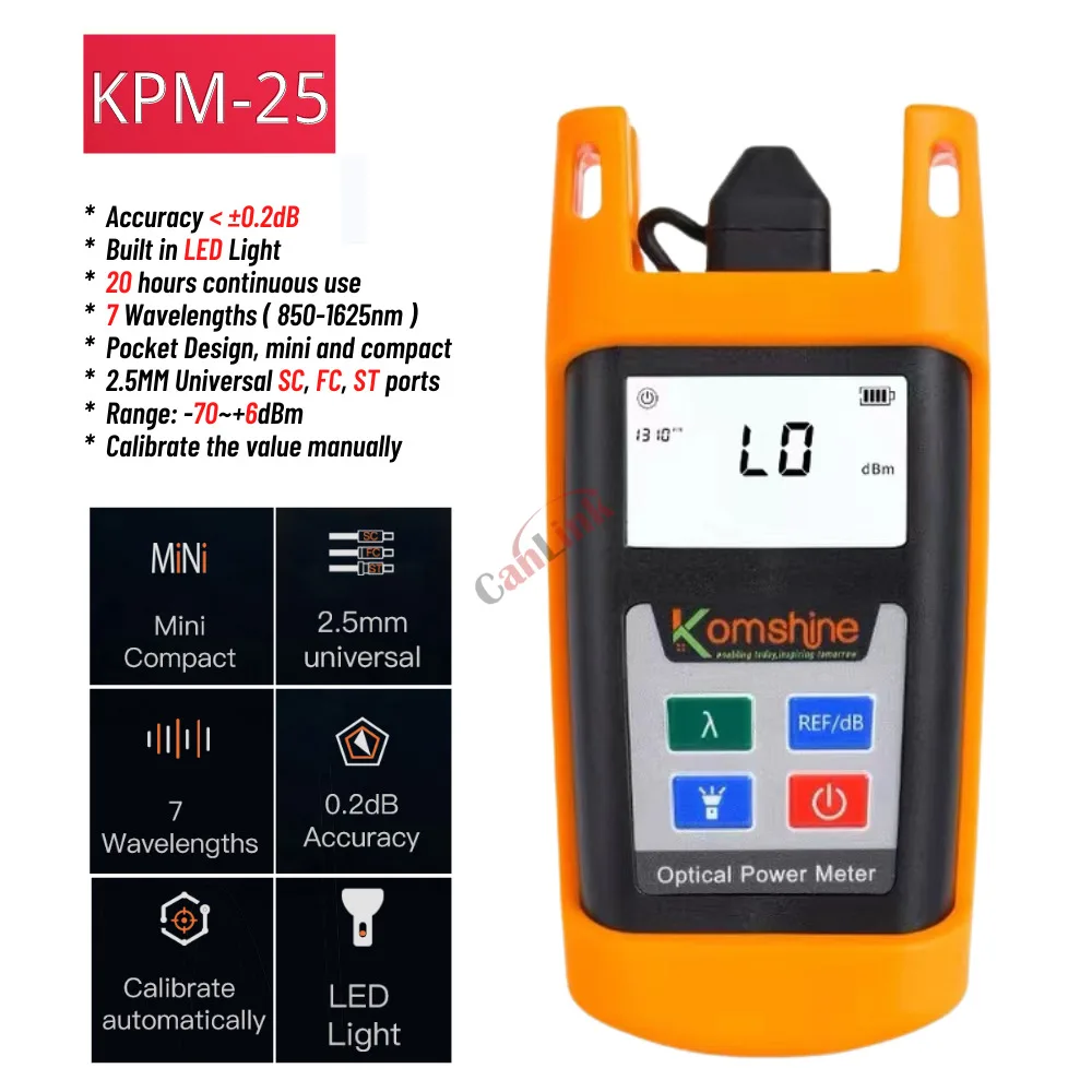 Original KFI-40 Optical Fiber Identifier + VFL + LED Light, OFI Live Fiber Identifier Detector, Optical Power Meter