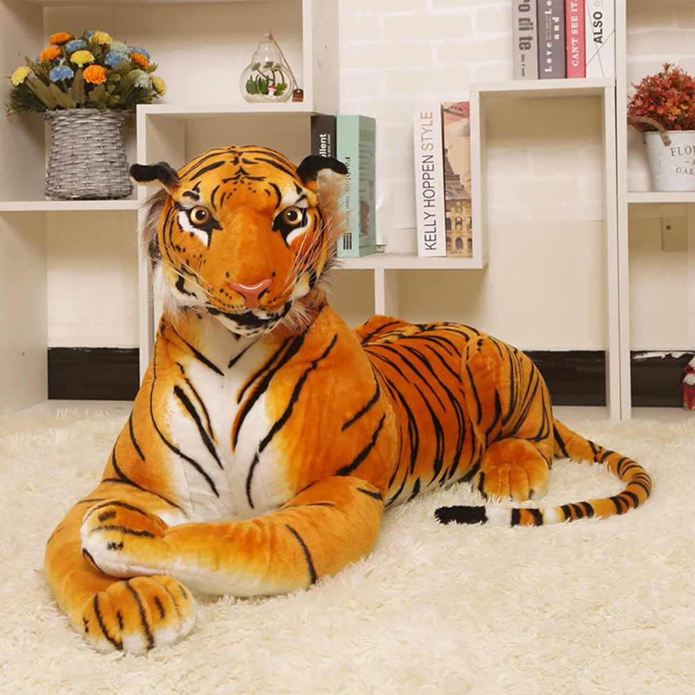 

Мягкие куклы-животные, имитация тигра, креативные игрушки, украшение для дома, спальни, гостиной (оранжевый тигр, 40 см), мягкие