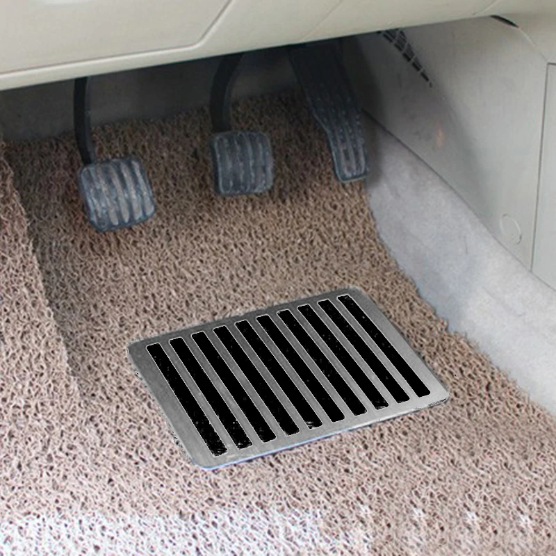 

Interior Mat Patch Foot Pedal Pad Non-slip 23.5X16cm Stainless Steel Carpet Waterproof Universal Driver Car Side Auto Plate