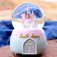 princesss castle music box creative gift ornament send girl best friends birthday gift decoration glowing crystal ball digimon