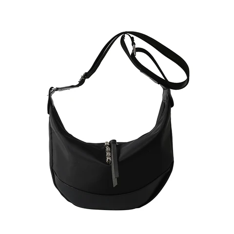 Однотонная новая женская сумка для подмышек, модная Высококачественная нейлоновая женская сумка в форме полумесяца, многофункциональные женские сумки через плечо