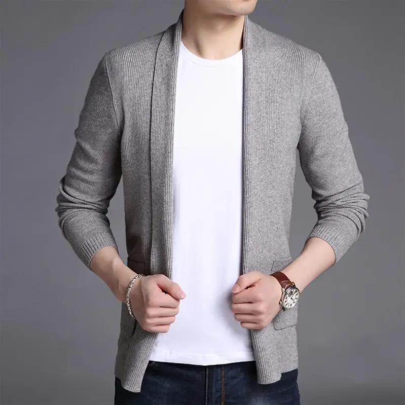 

2023 Spring and Autumn New Men's Short Knitted Cardigan Youth Fashion Small Fresh Fit Sweater