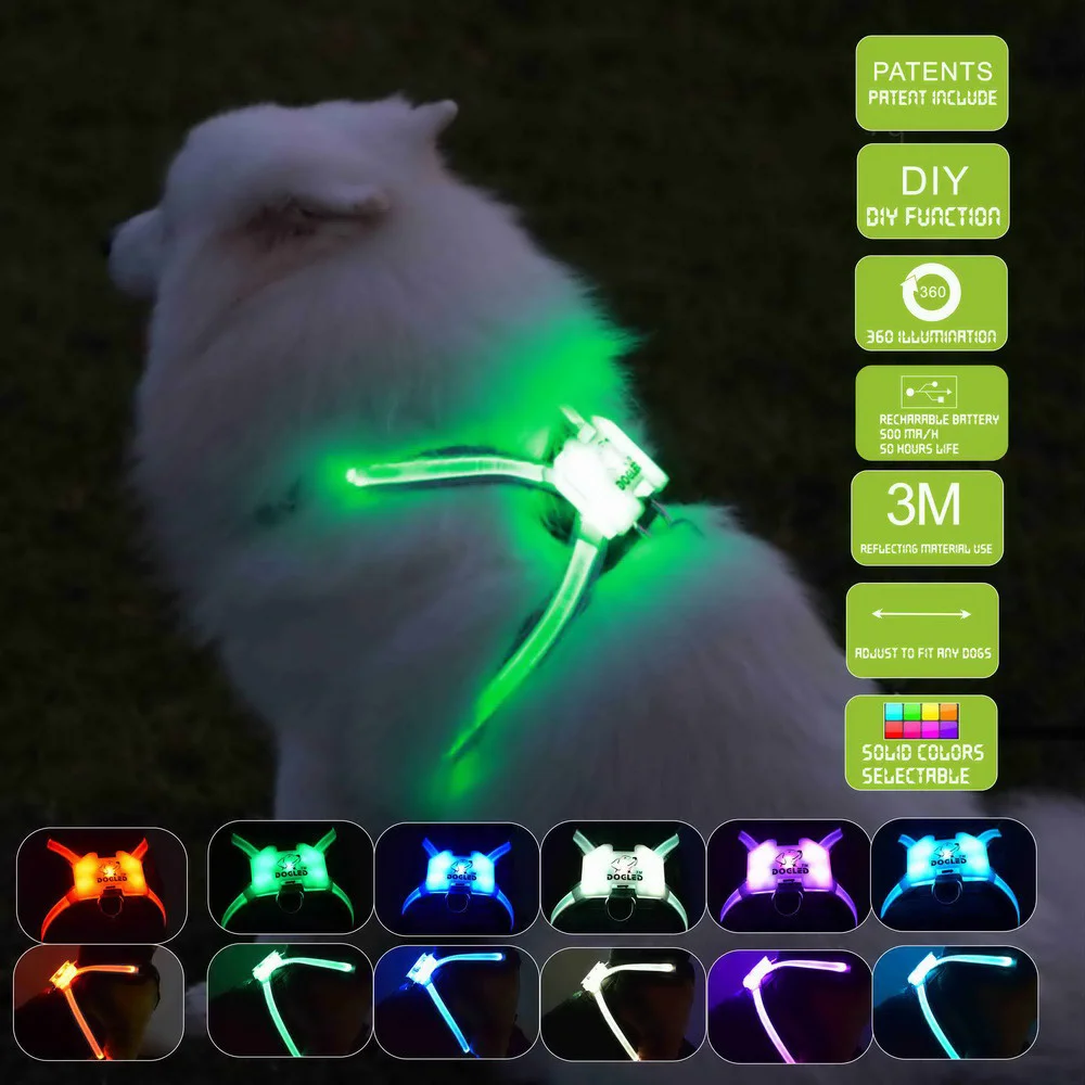 

with led dog light collar dog led electric dog collar cc cimon harness