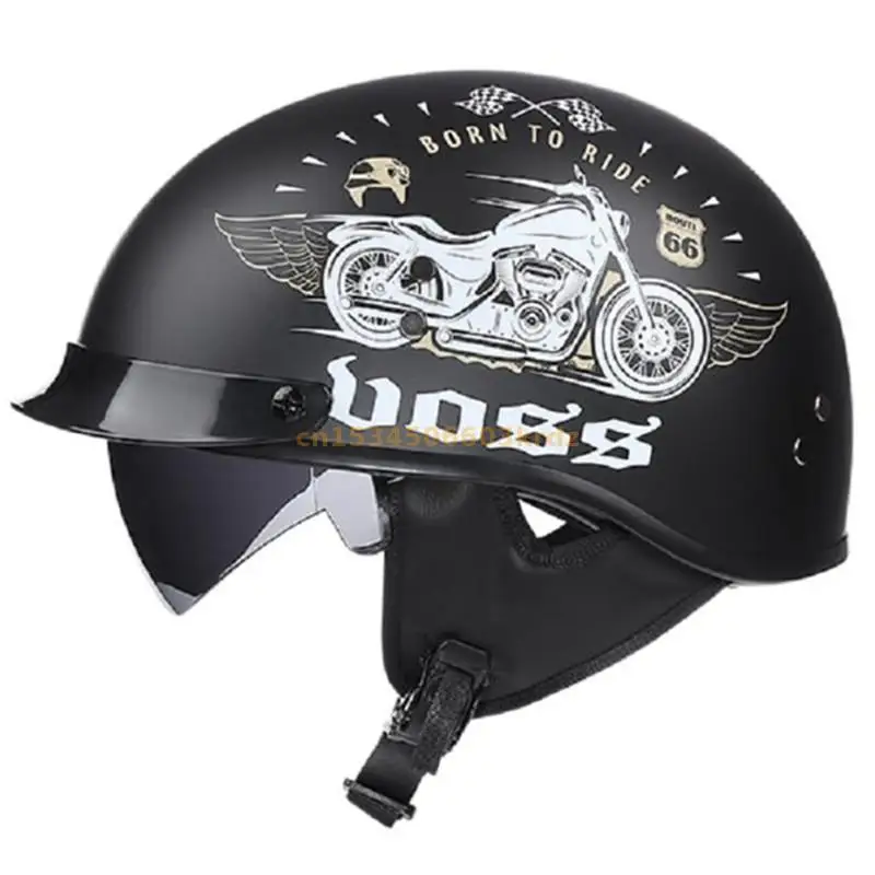 

VOSS -889 High Quality ABS Retro Motorcycle For Harley 1/2 Protective Helmet, DOT ECE Certified Kart and Rally Helmet,Capacete
