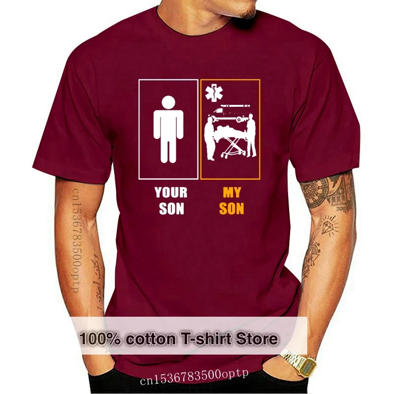 

Футболка парамедик с забавным пожарным, хлопковая оригинальная трикотажная Удобная сумасшедшая рубашка с круглым вырезом, Летний стиль