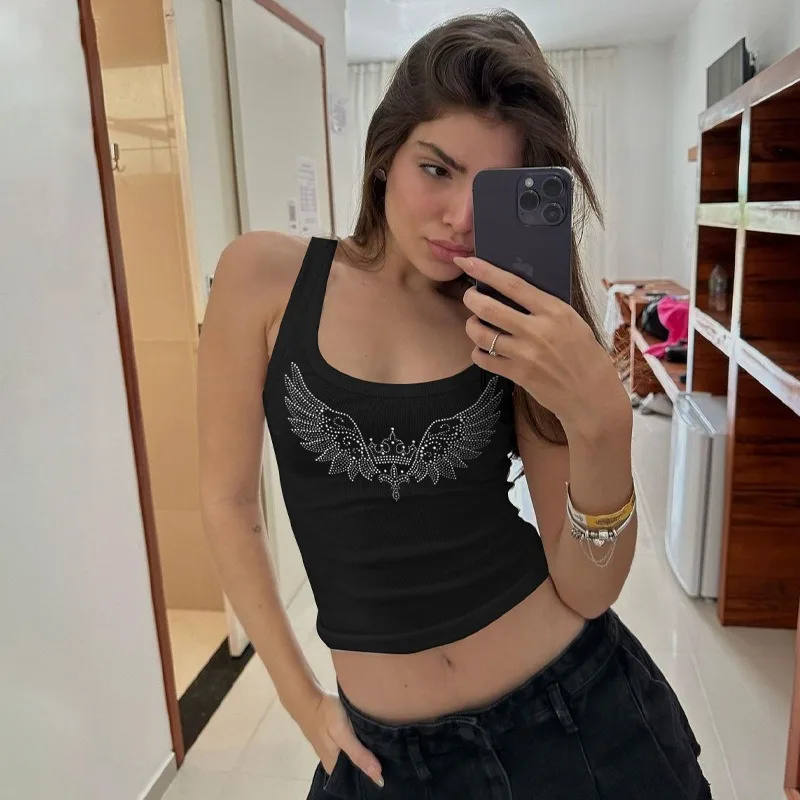 Женский жилет-спагетти без рукавов качественные вязаные майки с U-образным