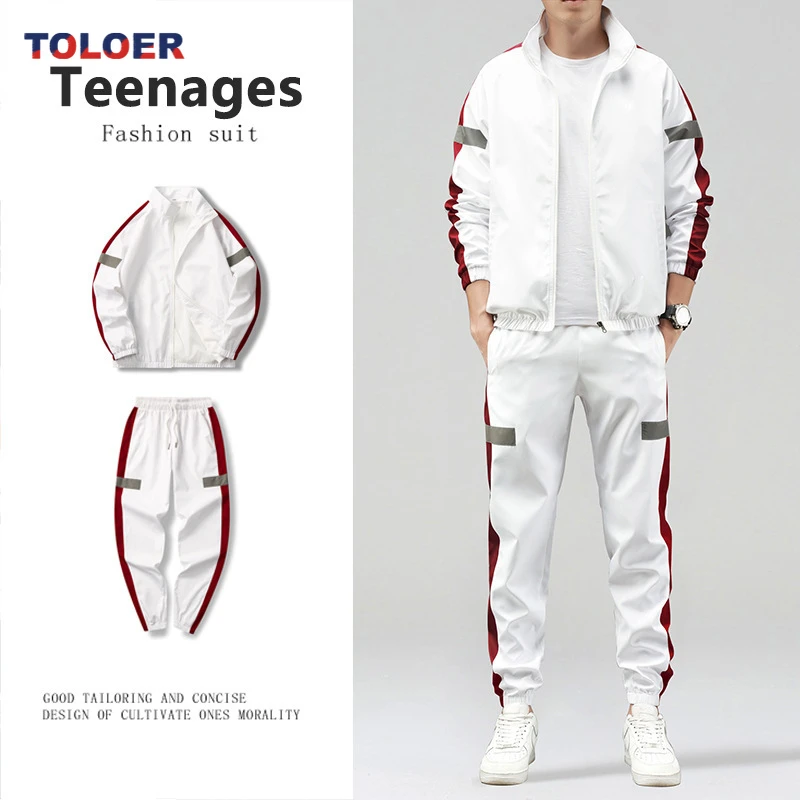 

Men Tracksuit Two Piece Set 2023 Brand Men's Sets Sportswear Spring Autumn Jacket+Pants Casual Sports Suit Men Street Clothing