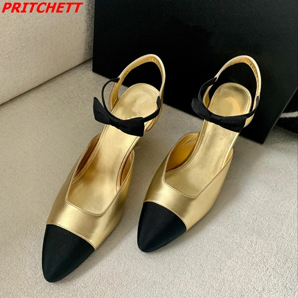 Butterfly Knot Decoration Slip On Women Pumps Pointed Toe Slingback High Heels Shoes 2023 Casual/Party/Wedding Fashion Pumps