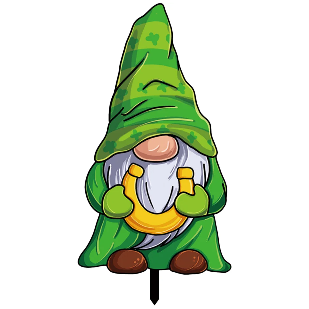 

St Patrick's Day Gnome Yard Sign Garden Lawn Sign Festival Outside Decoration