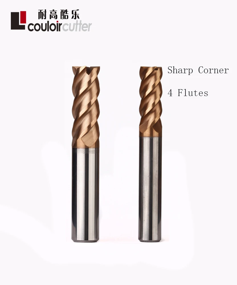 

Острые Угловые концевые фрезы с 4 канавками, карбидный резак, Фрезерный инструмент с ЧПУ, 1 мм-16 мм HRC68, токарный станок с ЧПУ