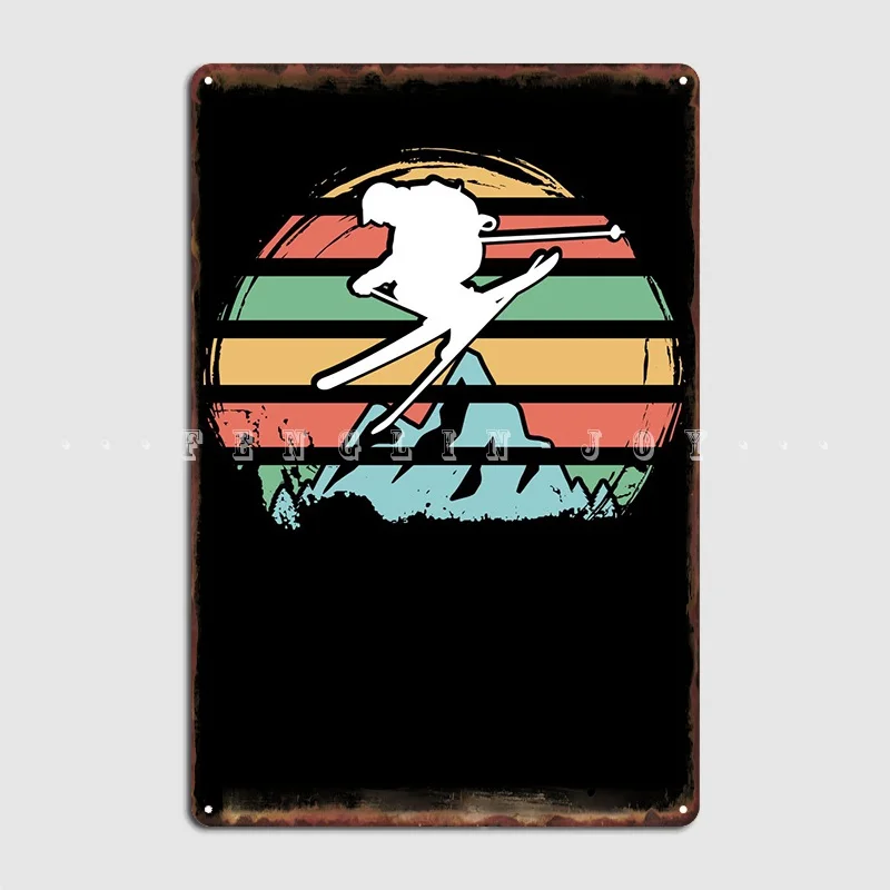 

Skiing Retro Metal Sign Mural Painting Create Party Club Party Tin Sign Posters