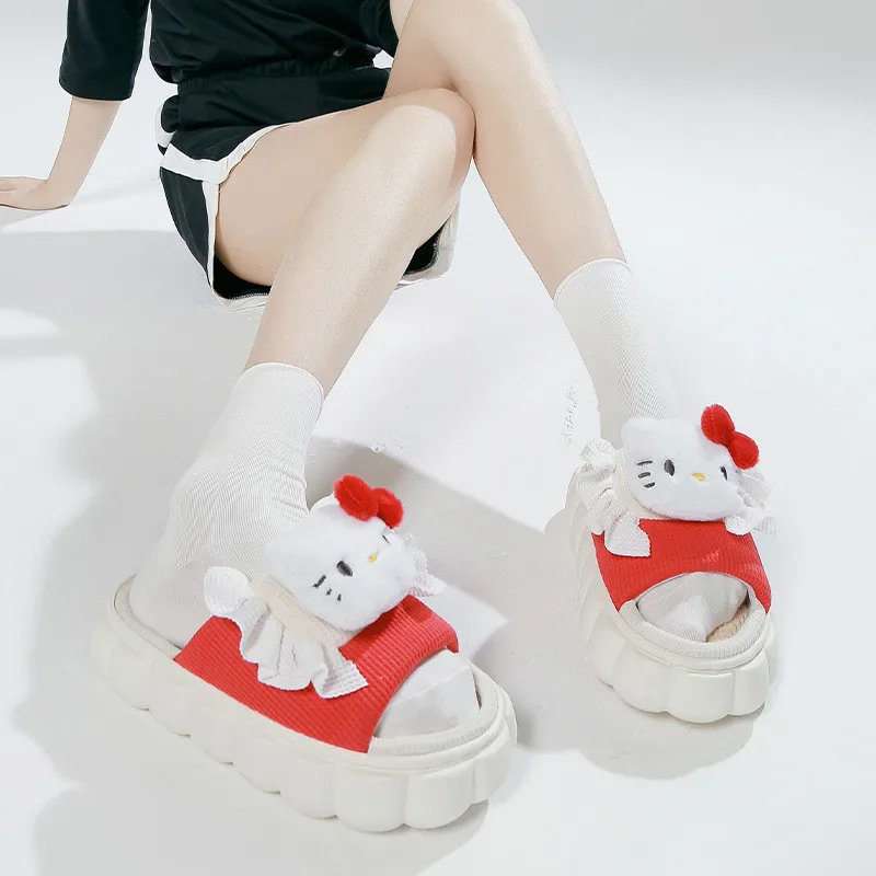 

Sanrio Slipper Kawaii Kuromi Cinnamoroll Home Slippers Women Hello Kitty Summer Sandals Comfortable Breathable Shoes Girls Gift