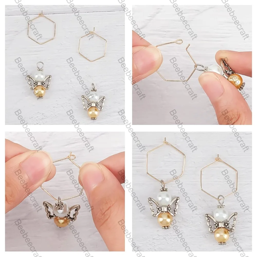 Геометрические серьги-кольца 18К позолоченные