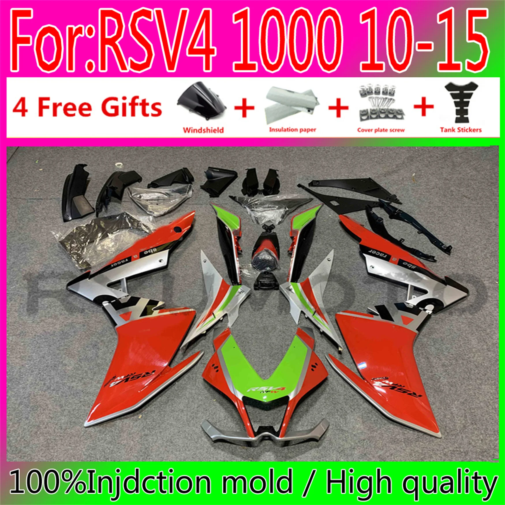 

Motorcycle Injection Mold New ABS Fairings Kit For Aprilia RSV4 2010 2015 RSV4 2010 2015 Bodywork Fairing