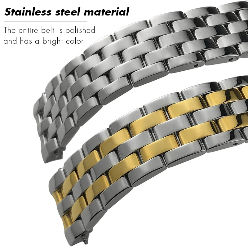Фото Для MIDO M007 M007207A BARONCELLI 18 мм браслеты из нержавеющей стали с изогнутым концом ремешок для часов серебряный розовое золото однотонный металлический ремешок для часов №3