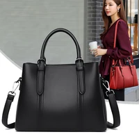 luxury black top handle hand bag elegant ladies strap shoulder bags women leather handbag