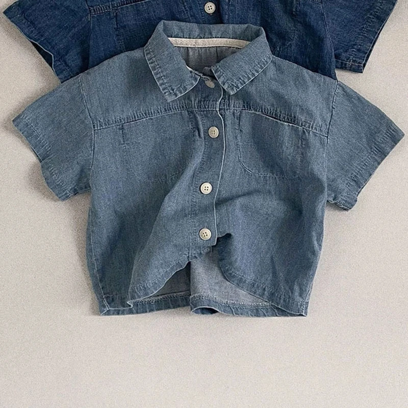 Комплект из футболки и простых шортов для маленьких мальчиков девочек модный