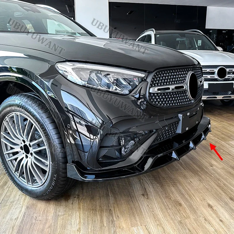 Фото Для Mercedes-Benz GLC-Class X254 GLC260 300: Передние спойлеры для улучшения устойчивости автомобиля, сплиттер бампера, автоаксессуары 2023+ №3