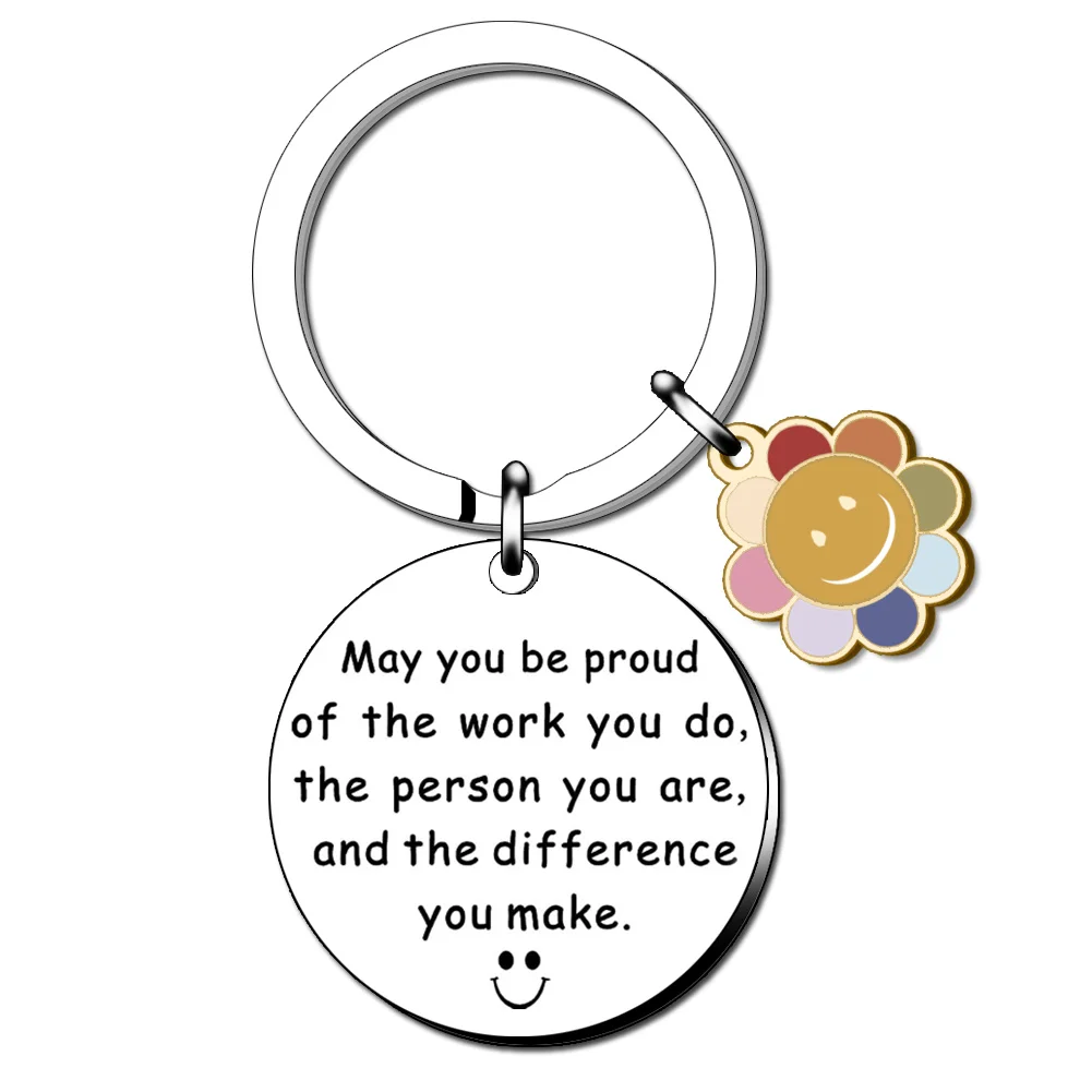 

2023 New Stainless Steel Thank You Keyring Thank You Keychain Gifts For Women Men Leaving Gifts Nurse Teacher Mentor