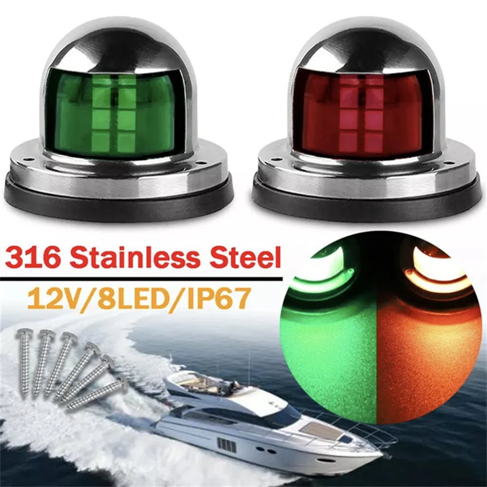 

1 x Set Running Lights For Boat 12V LED Navigation Lighting Boat Position Lights Yacht Marine Lights Waterproof Chrome Red Green