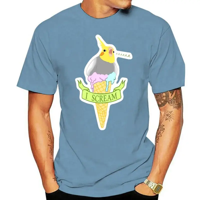 

0215J Men tshirt Short sleeve I scream ice cream cockatiel Birb T Shirt(1) tee tops Women t-shirt